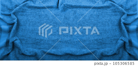 Blue Terry Bath Towel Texture Background, Cotton Wiper Pattern Blue Terry Bath Towel Texture Background, Cotton Wiper Pattern 105306585