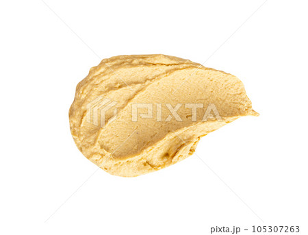 Hummus Smear Isolated, Houmous Dip, Tahini Sauce, Hummus Spread on White Background 105307263