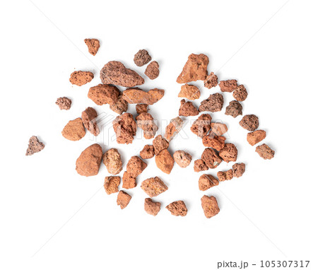Volcano Stone Isolated, Red Volcanic Pumice, a Cold Piece of Lava, Basalt Extrusive Igneous Rock Volcano Stone Isolated, Red Volcanic Pumice, a Cold Piece of Lava, Basalt Extrusive Igneous Rock 105307317