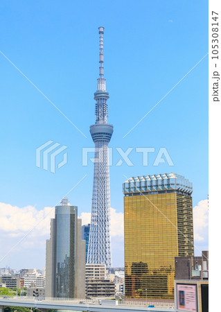 「東京都」都市風景 青空と東京スカイツリー 「東京都」都市風景 青空と東京スカイツリー 105308147