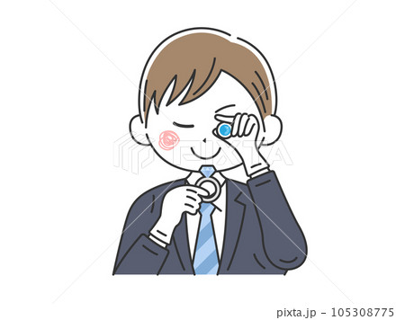 鑑定士の男性のイラスト 105308775