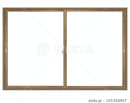 木製のセピア色の窓枠　A 105308907