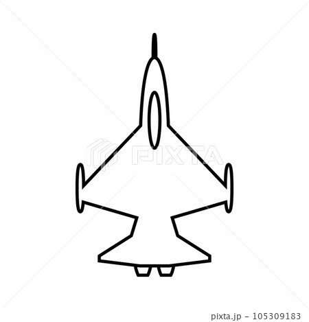 Jet fighter icon on white. 105309183