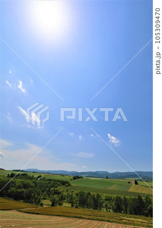 七月の北海道、美瑛の丘で感じる初夏の薫り、芳醇な大地、欧州ヨーロッパの田舎町を想わせる丘の町にて 七月の北海道、美瑛の丘で感じる初夏の薫り、芳醇な大地、欧州ヨーロッパの田舎町を想わせる丘の町にて 105309470