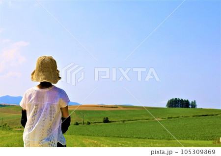 七月の北海道、美瑛の丘で感じる初夏の薫り、芳醇な大地、欧州ヨーロッパの田舎町を想わせる丘の町にて 七月の北海道、美瑛の丘で感じる初夏の薫り、芳醇な大地、欧州ヨーロッパの田舎町を想わせる丘の町にて 105309869