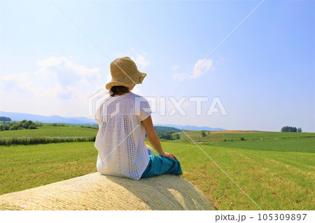 七月の北海道、美瑛の丘で感じる初夏の薫り、芳醇な大地、欧州ヨーロッパの田舎町を想わせる丘の町にて 七月の北海道、美瑛の丘で感じる初夏の薫り、芳醇な大地、欧州ヨーロッパの田舎町を想わせる丘の町にて 105309897