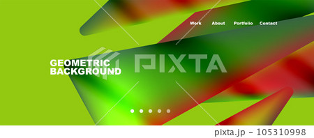 Bright colorful triangular shapes abstract background with fluid color effect. Glass, light and shadow effects. Illustration For Wallpaper, Banner, Background, Card, Book Illustration, landing page Bright colorful triangular shapes abstract background with fluid color effect. Glass, light and shadow effects. Illustration For Wallpaper, Banner, Background, Card, Book Illustration, landing page 105310998