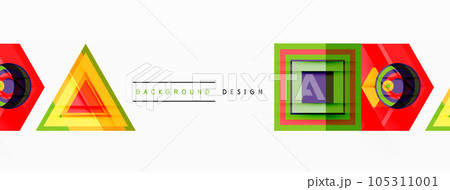 Geometric shapes vector design with dynamic shadow effect features a captivating composition, where precise forms intersect and overlap 105311001