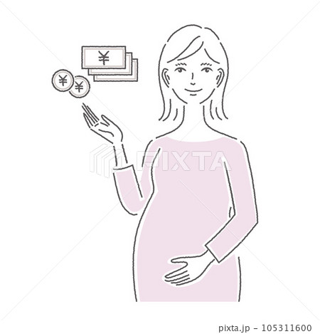 妊婦の女性とお金 妊婦の女性とお金 105311600
