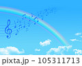空にかかる虹とブルーの五線譜 105311713