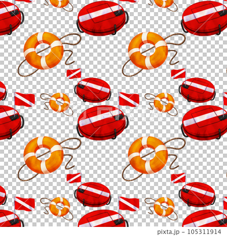 Summer sport in holiday watercolor pattern seamless png 105311914