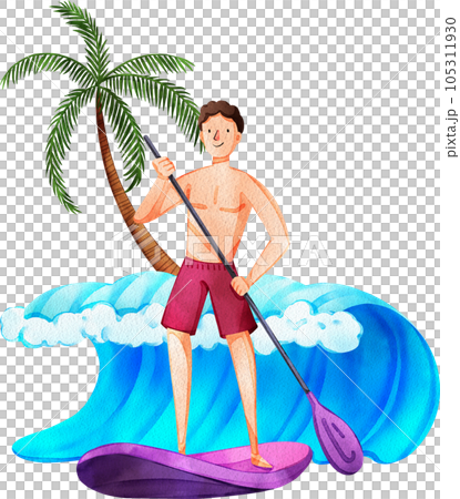 Summer sport in holiday watercolor element png 105311930