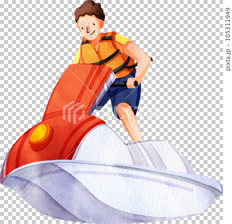 Summer sport in holiday watercolor element png 105311949