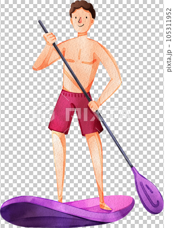 Summer sport in holiday watercolor element png 105311952