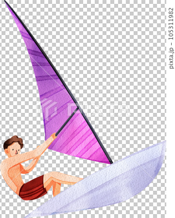 Summer sport in holiday watercolor element png 105311982