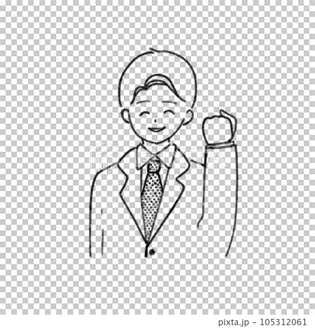 微笑的商人簡單的線條畫 微笑的商人簡單的線條畫 105312061