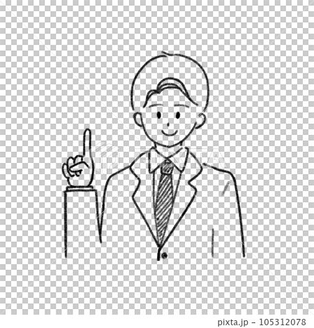 微笑的商人簡單的線條畫 微笑的商人簡單的線條畫 105312078