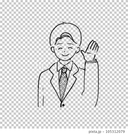 微笑的商人簡單的線條畫 微笑的商人簡單的線條畫 105312079
