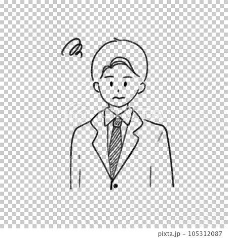 微笑的商人簡單的線條畫 微笑的商人簡單的線條畫 105312087