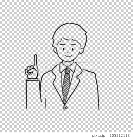 笑顔のビジネスマン シンプル線画 笑顔のビジネスマン シンプル線画 105312118