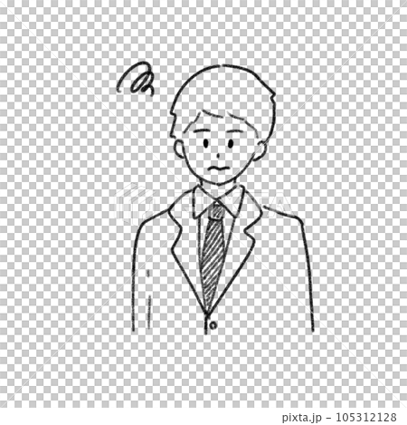 Smiling businessman simple line drawing Smiling businessman simple line drawing 105312128