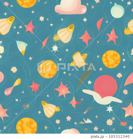 galaxy space draw abstract background, nebula light sky, random element pattern design 105312340