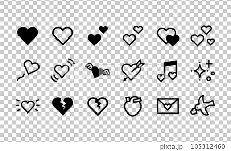 Various heart mark vector icon set 105312460