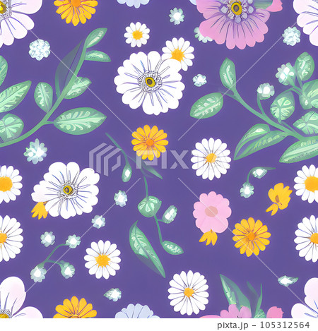 Flower seamless abstract pattern. floral random background. modern design decoration and digital printing Flower seamless abstract pattern. floral random background. modern design decoration and digital printing 105312564