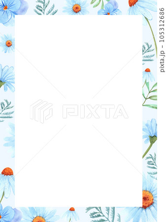 Flower frame watercolor png 105312686