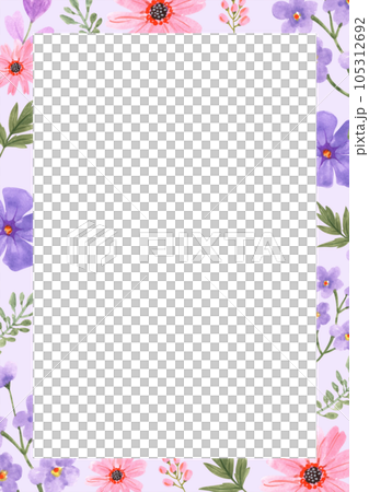 Flower frame watercolor png Flower frame watercolor png 105312692