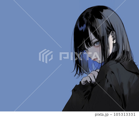 鋭い視線でこちらを見る少女（Generative AI） 105313331
