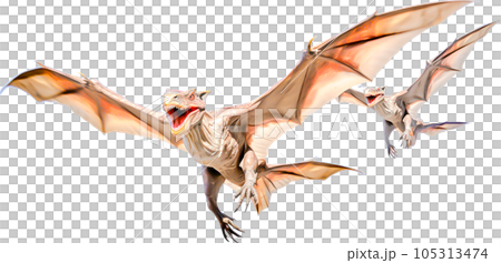 Pterodactyl Flying Dragon Illustration PNG Images