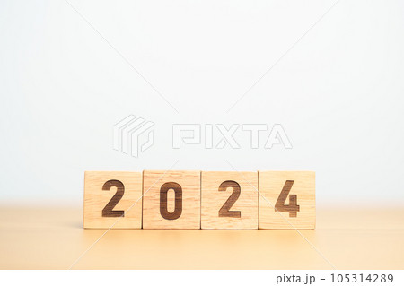 2024 year block on table. goal, Resolution, strategy, plan, start, budget, mission, action, motivation and New Year concepts 2024 year block on table. goal, Resolution, strategy, plan, start, budget, mission, action, motivation and New Year concepts 105314289
