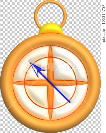 3D illustration. Compass tool. Navigation device. Compass object for navigation and orientation 105314757