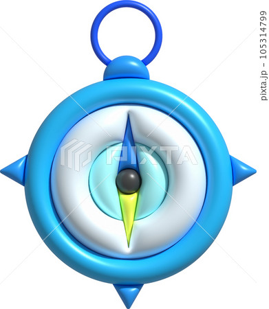 3D illustration. Compass tool. Navigation device. Compass object for navigation and orientation 3D illustration. Compass tool. Navigation device. Compass object for navigation and orientation 105314799