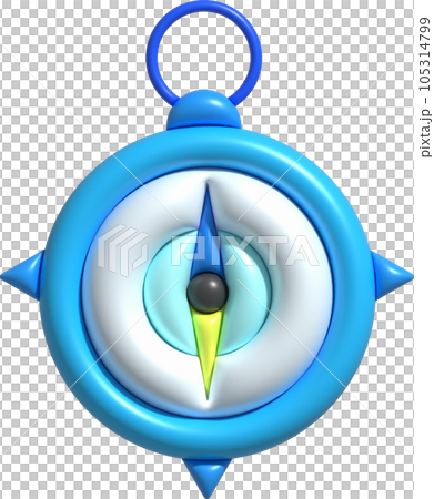 3D illustration. Compass tool. Navigation device. Compass object for navigation and orientation 3D illustration. Compass tool. Navigation device. Compass object for navigation and orientation 105314799
