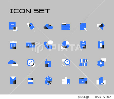 Simple Gradient Point Icon Set  105315102
