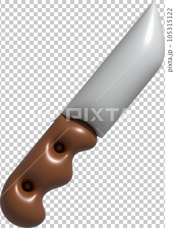 3D illustration folding knife camping, compact expedition knife. Penknife multi-tool. 105315122