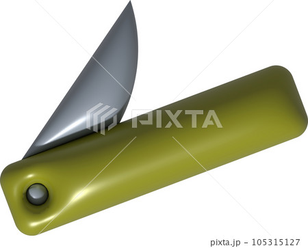 3D illustration folding knife camping, compact expedition knife. Penknife multi-tool. 3D illustration folding knife camping, compact expedition knife. Penknife multi-tool. 105315127