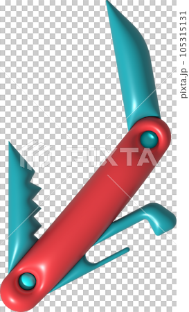 3D illustration folding knife camping, compact expedition knife. Penknife multi-tool. 3D illustration folding knife camping, compact expedition knife. Penknife multi-tool. 105315131