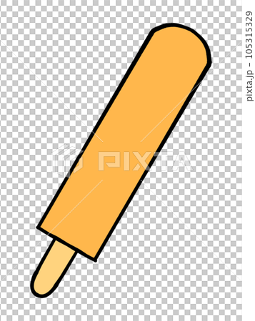 Illustration material of a simple thin orange flavored popsicle with main line Illustration material of a simple thin orange flavored popsicle with main line 105315329