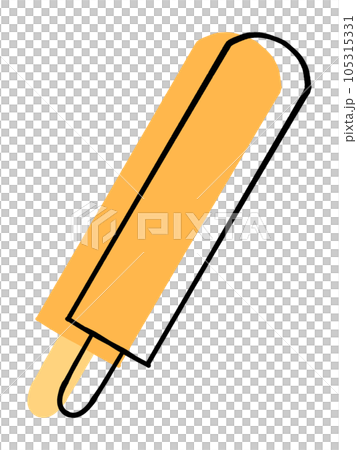 Illustration material of simple thin orange flavored popsicles Illustration material of simple thin orange flavored popsicles 105315331