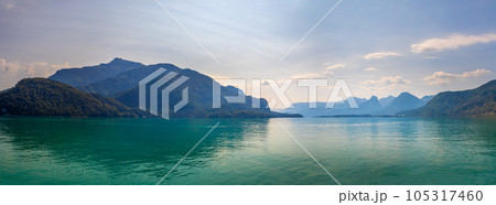 Lake Wolfgangsee and the Schafberg mountain, Alps, Austria 105317460