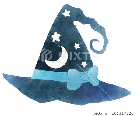 魔法使いのとんがり帽子　簡単かわいいハロウィーンイラスト 105317526