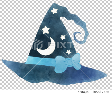 魔法使いのとんがり帽子　簡単かわいいハロウィーンイラスト 105317526