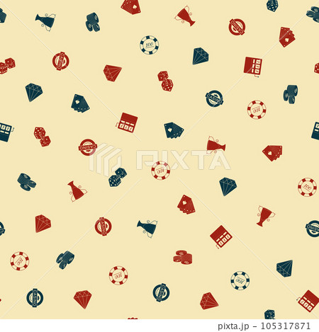 Gambling hand drawn seamless pattern. Casino vector background. 105317871