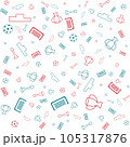 Different football silhouettes seamless pattern. Vector background. 105317876