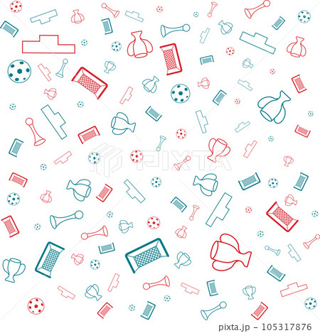 Different football silhouettes seamless pattern. Vector background. 105317876