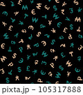 Symbols of various currencies seamless pattern. Vector background. 105317888