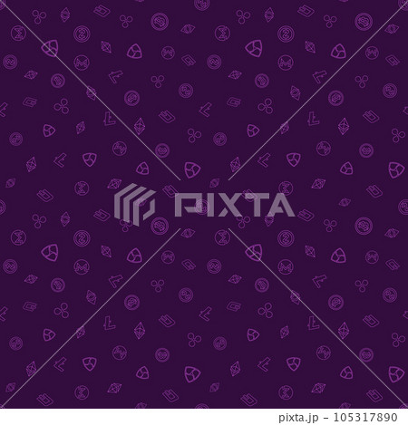 Cryptocurrency financial Items. Seamless pattern. Vector background. Cryptocurrency financial Items. Seamless pattern. Vector background. 105317890